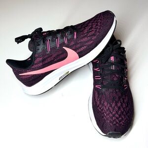 Nike Womens Air Zoom Pegasus 36 Black Pink Blast Berry AQ2210-009 Size-9.5